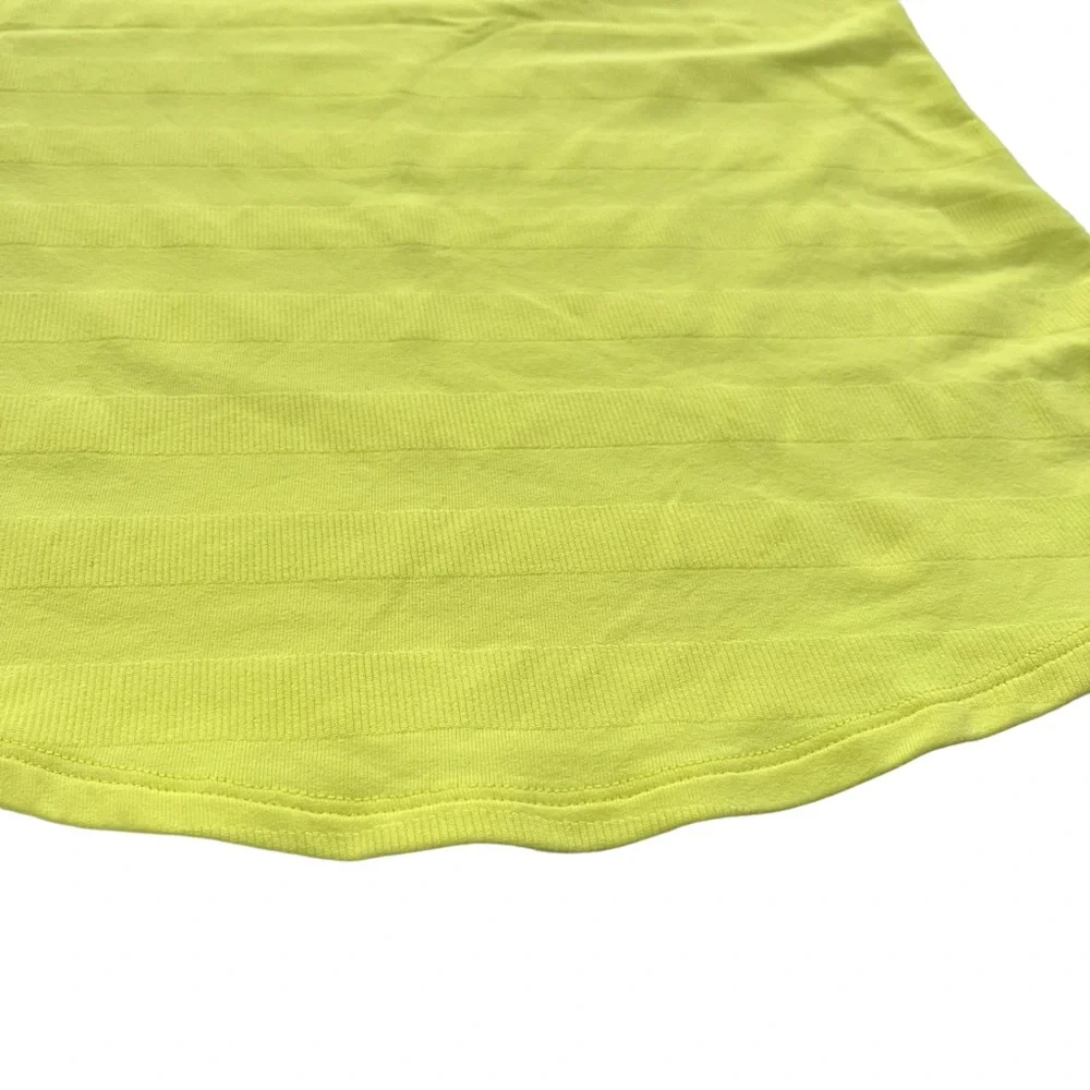 Lululemon Womens Clarity Yellow Cool Racerback Striped Ribbed Racerback Tank Top